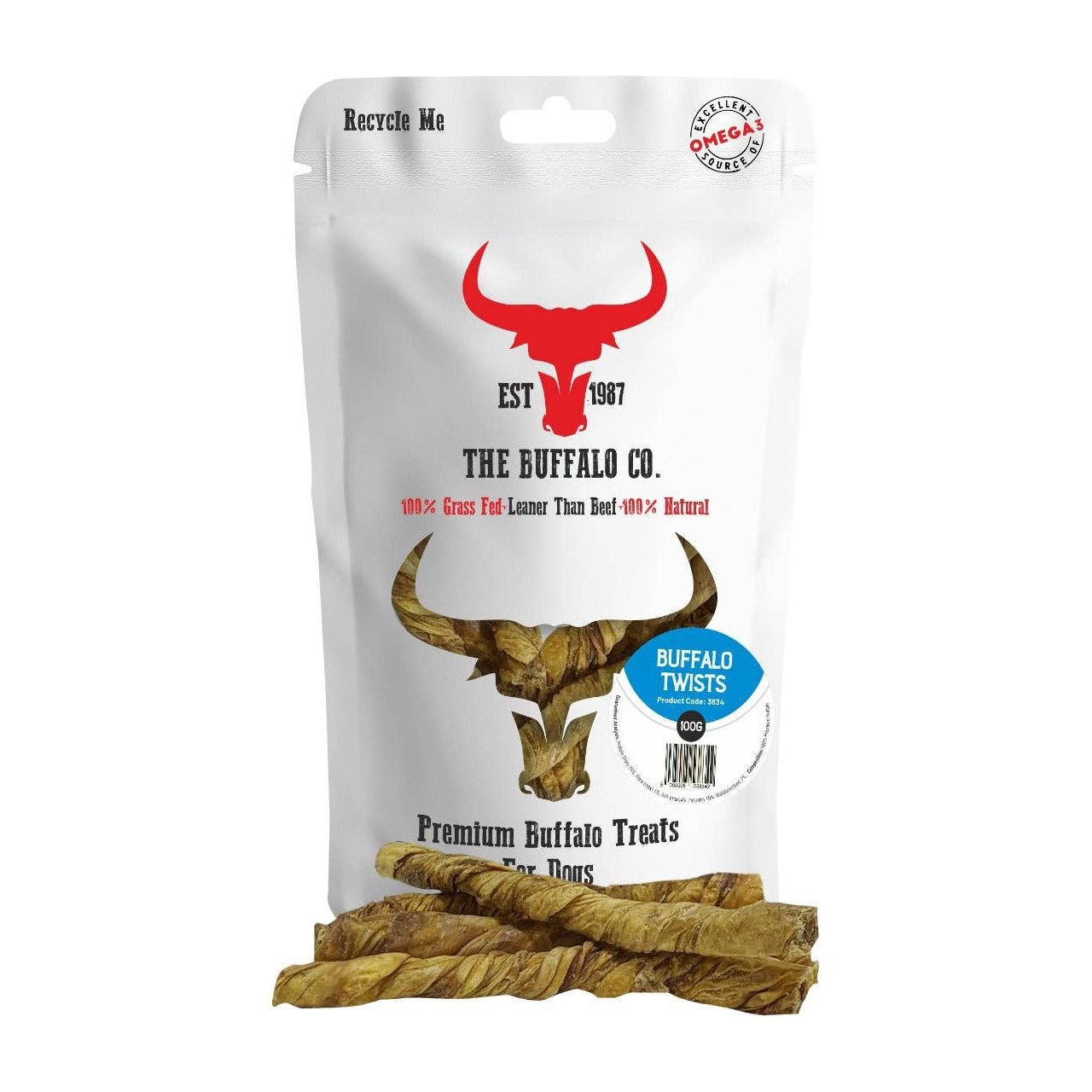 Buffalo Twists - Dog Treats - 100g - Wild Paws and Claws