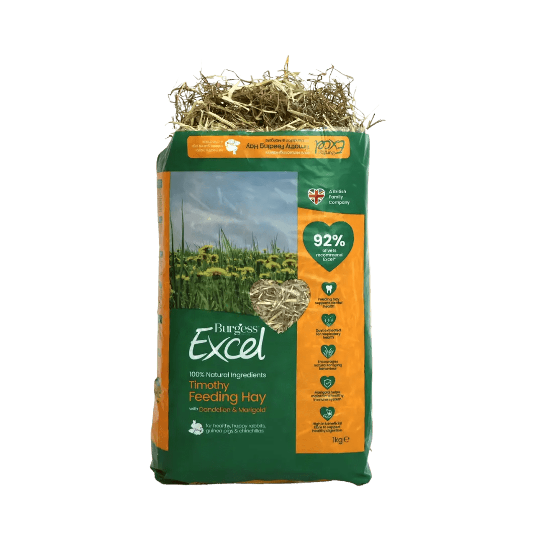 Excel Feeding Hay with Dandelion & Marigold - 1KG - Wild Paws and Claws