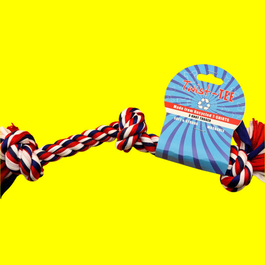 TWIST - TEE 3 KNOT ROPE TOY - Wild Paws and Claws