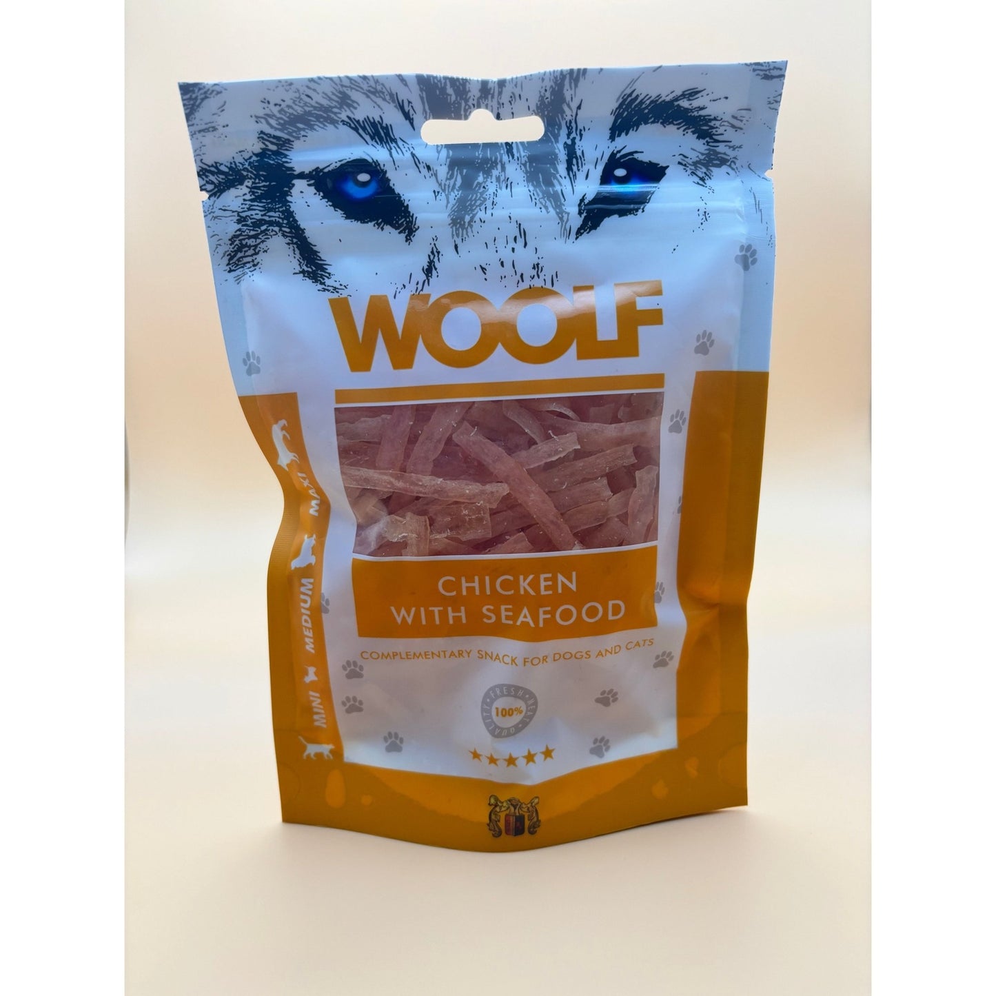 WOOLF CHICKEN AND SEAFOOD TREATS - 100G - Wild Paws and Claws