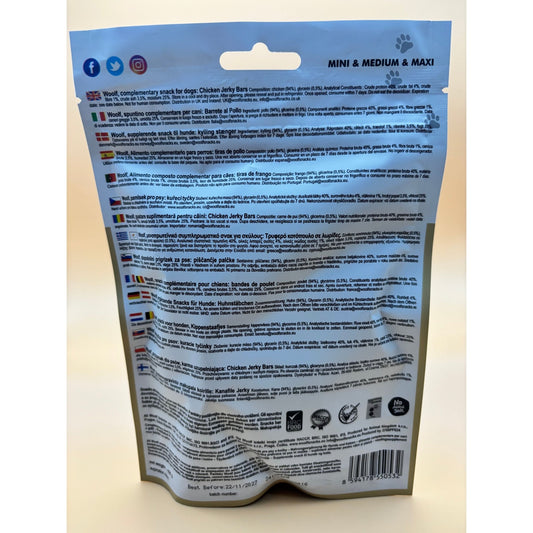 WOOLF CHICKEN JERKY BARS - Wild Paws and Claws