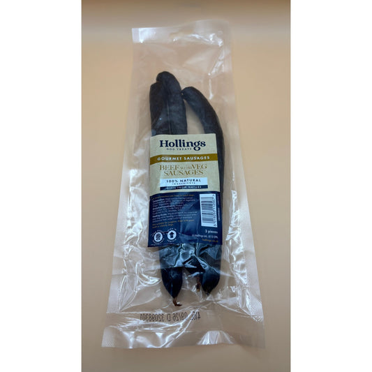 HOLLINGS BEEF SAUSAGES WITH VEG - 3PCS - Wild Paws and Claws