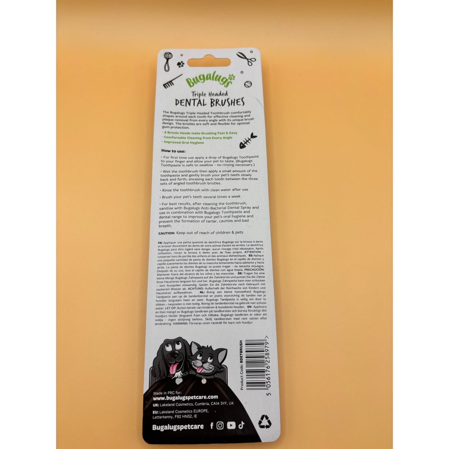 BUGALUGS TRIPLE HEADED TOOTHBRUSH SET - Wild Paws and Claws