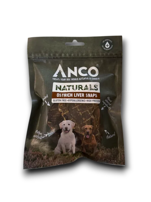 Anco Ostrich Liver Snaps - Healthy novel protein for dogs