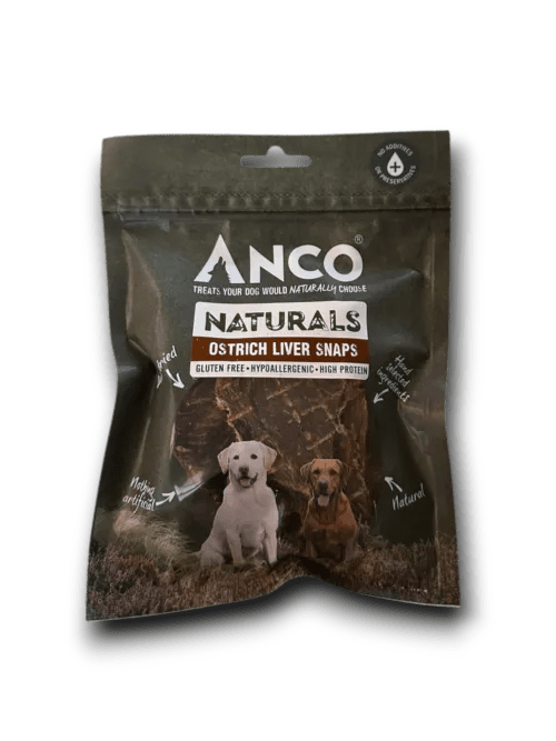 Anco Ostrich Liver Snaps - Healthy novel protein for dogs - Wild Paws and Claws