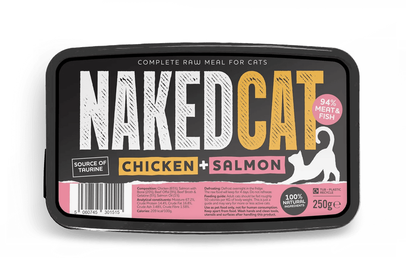 NakedCat Chicken & Salmon Raw Cat Food - 250g