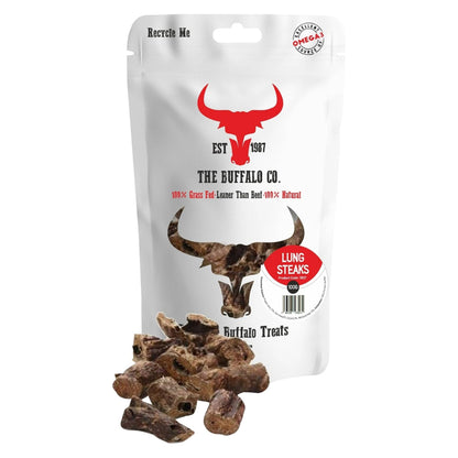 Buffalo Lung Steaks - Dog Treats - 100g - Wild Paws and Claws