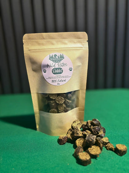 Gently air-dried, Grain-free, high-protein Wild Bites dog & cat treats are easy to digest and perfect for sensitive tummies.