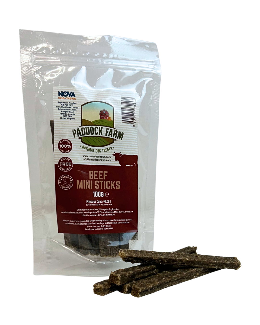 Beef Mini Sticks Dog Treats 100g | Natural Grain-Free Training Treats