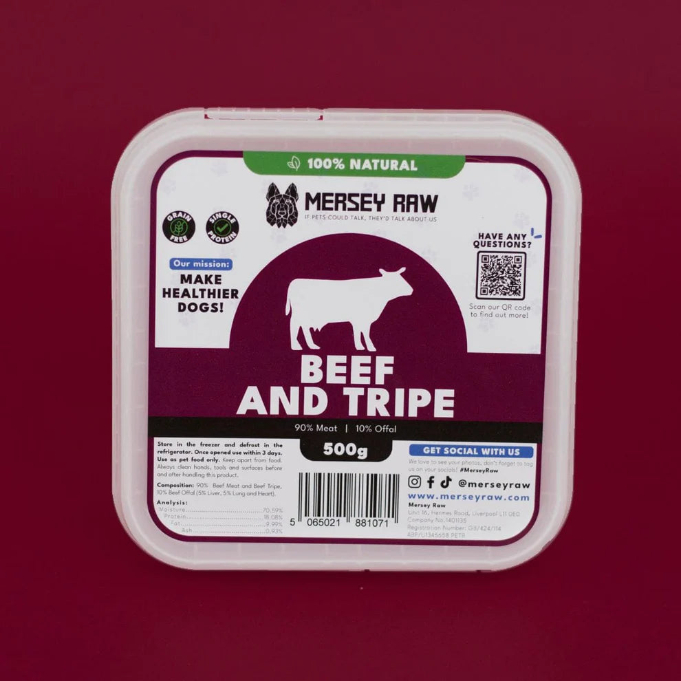 Mersey Raw - Beef and Tripe - 500g