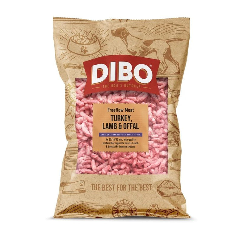 Dibo - Turkey, Lamb & Offal - Raw Dog Freeflow 1kg - Wild Paws and Claws
