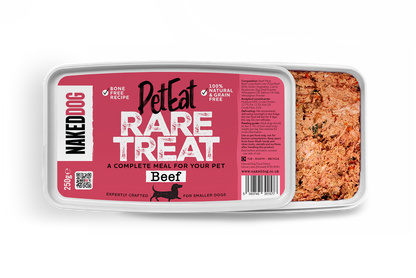 PetEat Rare Treat Beef Bone-Free Raw Dog Food (250g) | Naked Dog