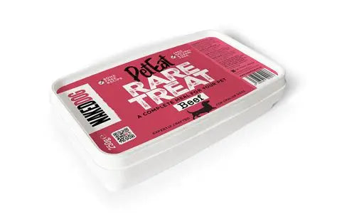 PetEat Rare Treat Beef Bone-Free Raw Dog Food (250g) | Naked Dog
