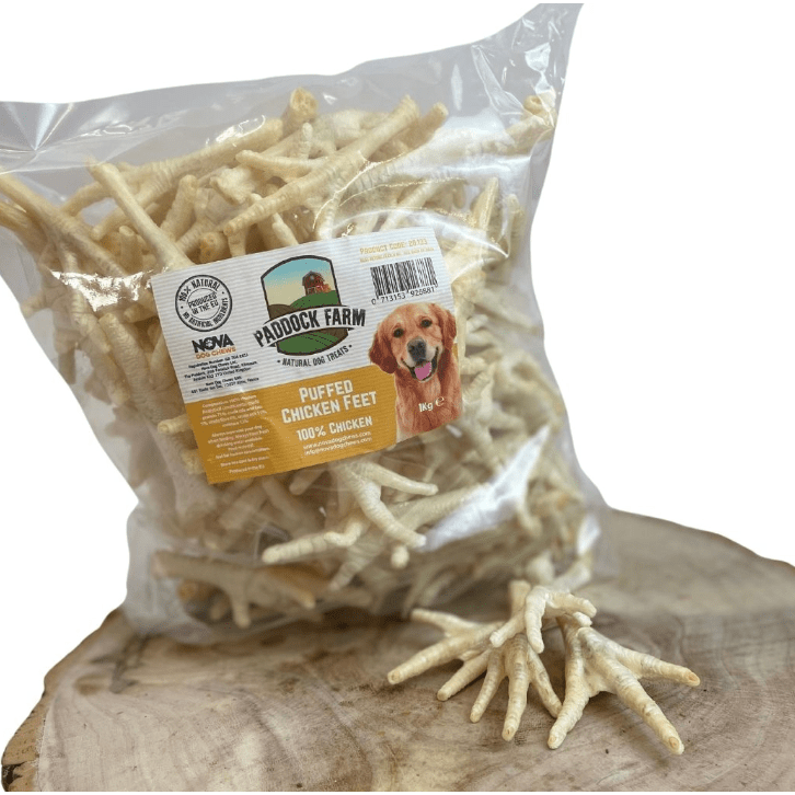 Chicken Feet Puffed 1kg - Wild Paws and Claws