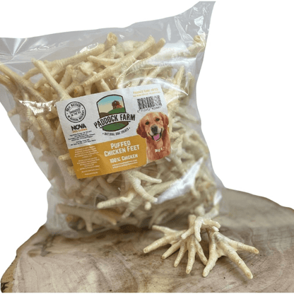 Chicken Feet Puffed 1kg - Wild Paws and Claws