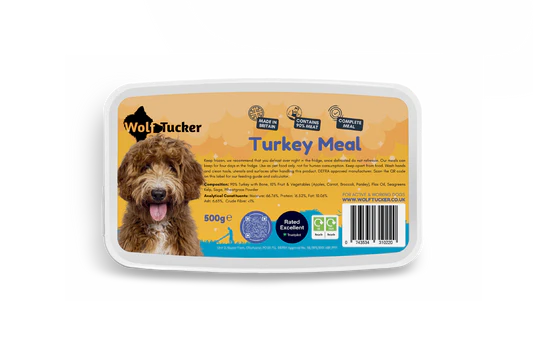 Wolf Tucker Working Dog Turkey Meal 500g | Complete Raw Dog Food