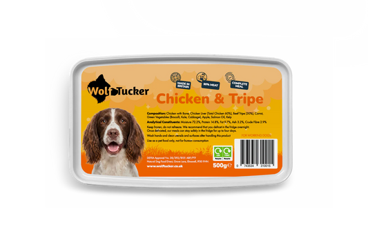 Wolf Tucker Chicken & Tripe Meal 500g | Complete Raw Dog Food