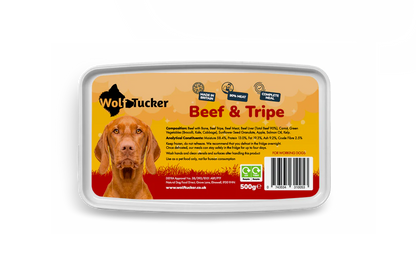 Wolf Tucker Beef & Tripe Meal 500g | Complete Raw Dog Food